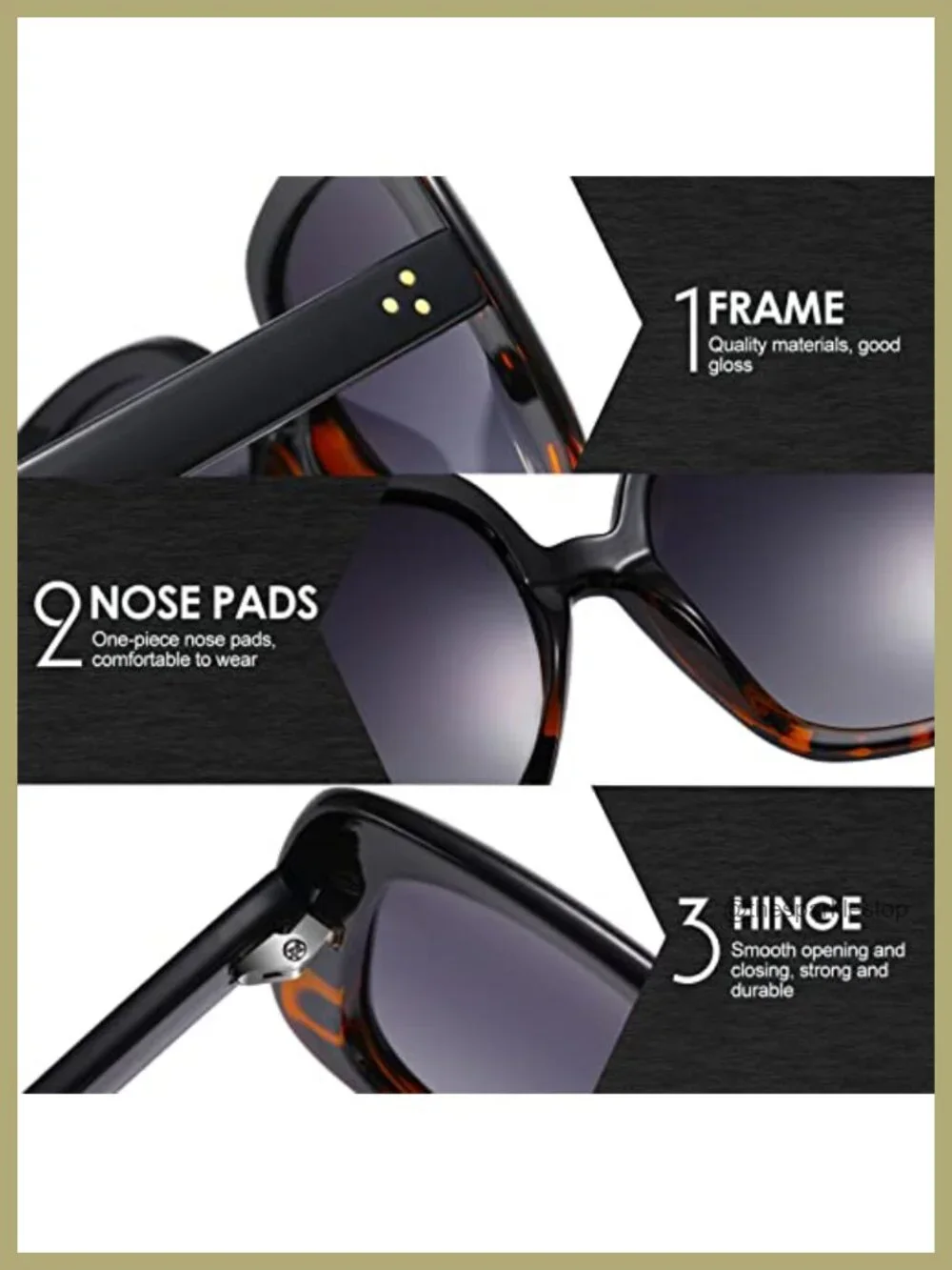 Oversized Square Polarized Sunglasses Women Retro UV400 Protection